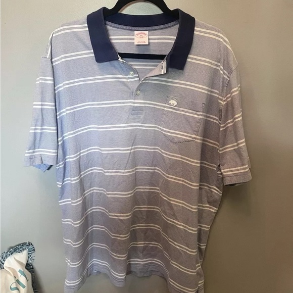 Brooks Brothers Men's Blue Striped Polo Shirt - Picture 1 of 3